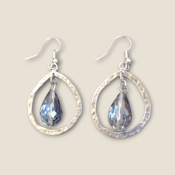 Silpada Sterling Silver Teardrop Cubic Zirconia Earrings - Picture 1 of 3